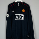 2007/08 MANCHESTER UNITED HARGREAVES #4 C/L L/S AWAY SHIRT (XXL) NIKE