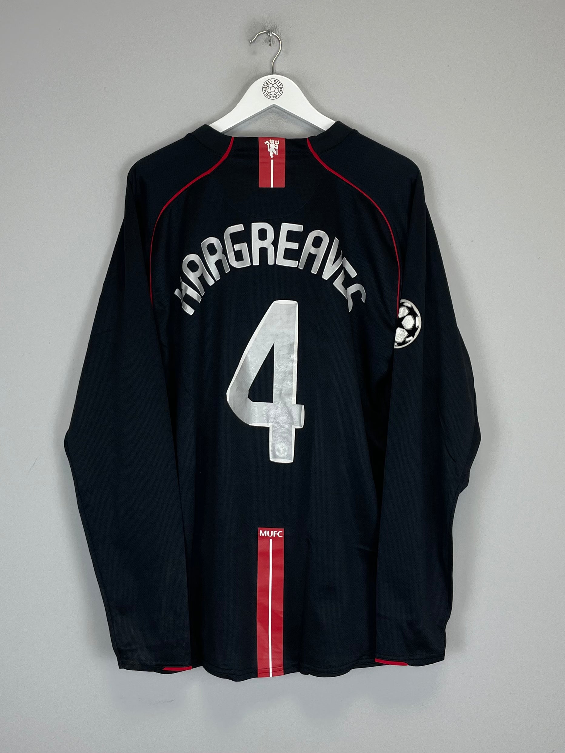 2007/08 MANCHESTER UNITED HARGREAVES #4 C/L L/S AWAY SHIRT (XXL) NIKE