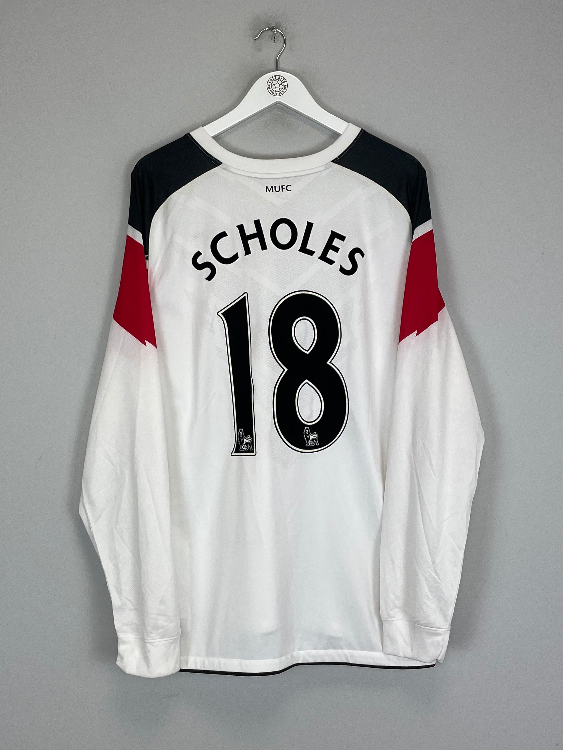 2010/12 MANCHESTER UNITED SCHOLES #18 L/S AWAY SHIRT (XL) NIKE