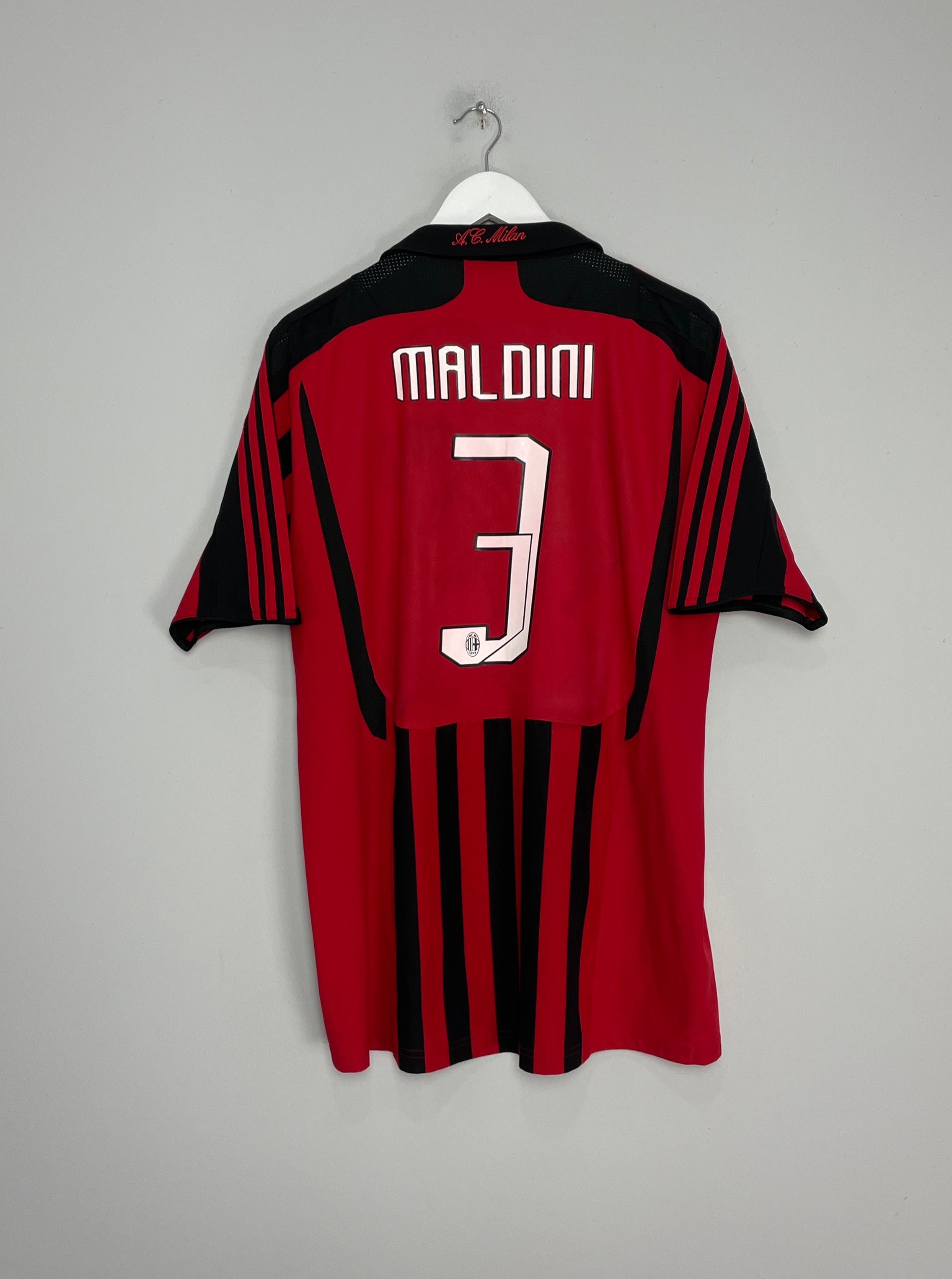 2007/08 AC MILAN MALDINI #3 HOME SHIRT (L) ADIDAS