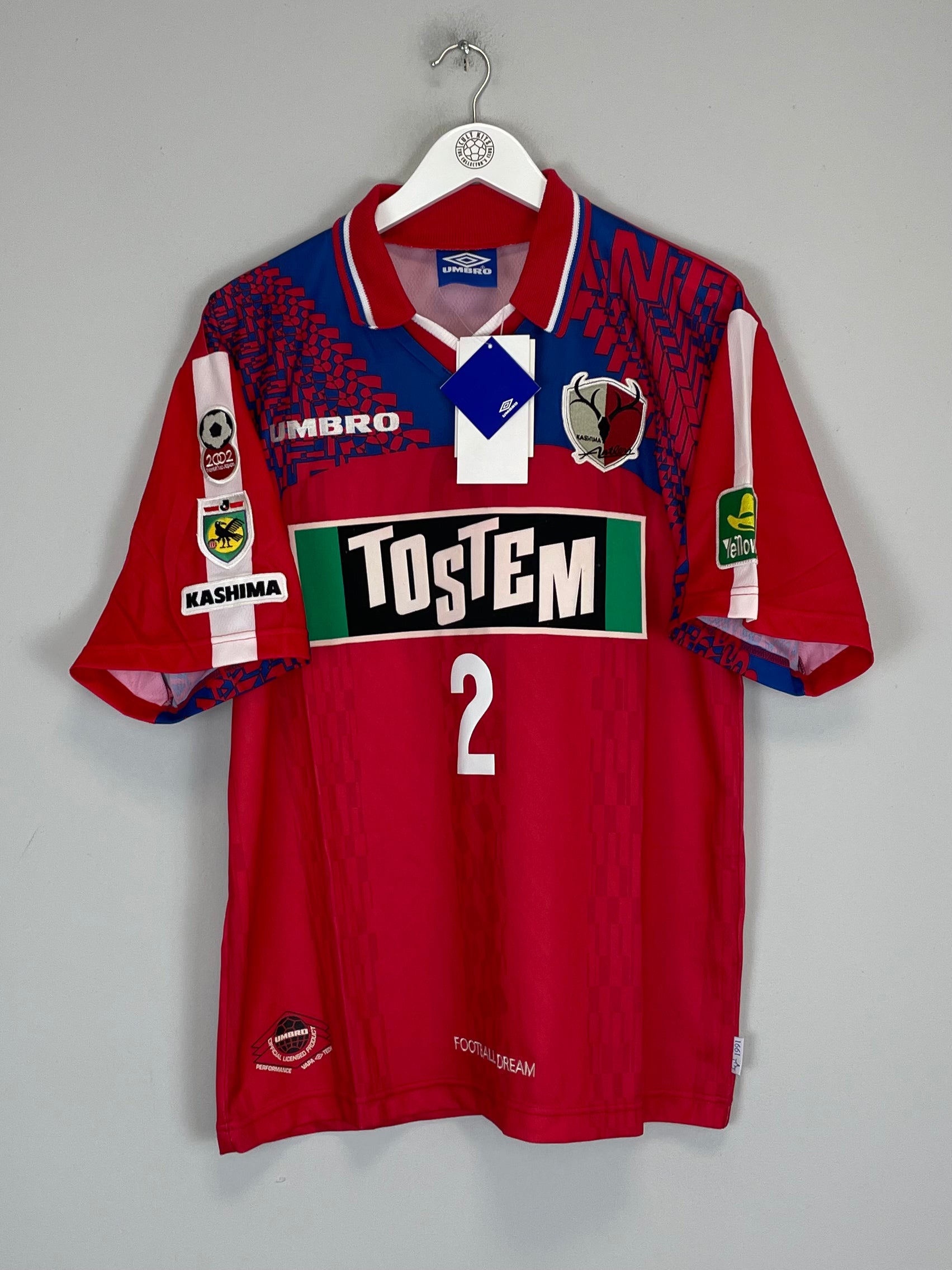 1997 KASHIMA ANTLERS #2 *BNWT* HOME SHIRT (L) UMBRO