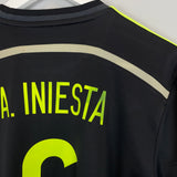 2013/15 SPAIN INIESTA #6 AWAY SHIRT (M) ADIDAS