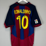 2003/04 BARCELONA RONALDINHO #10 HOME SHIRT (XL) NIKE