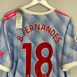 2021/22 MANCHESTER UNITED B.FERNANDES #18 *BNWT* AUTHENTIC AWAY SHIRT (XXL) ADIDAS