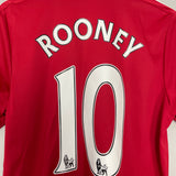 2015/16 MANCHESTER UNITED ROONEY #10 HOME SHIRT (M) ADIDAS