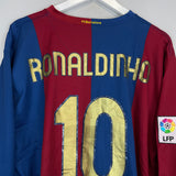 2006/08 BARCELONA RONALDINHO #10 L/S HOME SHIRT (XXL) NIKE