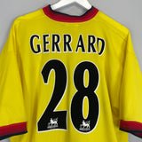 1997/99 LIVERPOOL GERRARD #28 AWAY SHIRT (XL) REEBOK