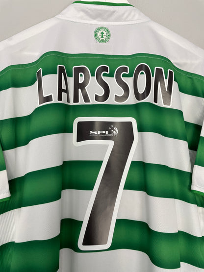 2003/04 CELTIC LARSSON #7 HOME SHIRT (XL) UMBRO