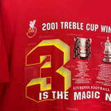 2001 LIVERPOOL TREBLE WINNERS T-SHIRT (M) OM