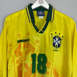 1994/97 BRAZIL RONALDINHO #18 L/S *PLAYER ISSUE* HOME SHIRT (L) UMBRO