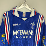 1996/97 RANGERS #11 L/S *MATCH ISSUE* HOME SHIRT (XL) ADIDAS