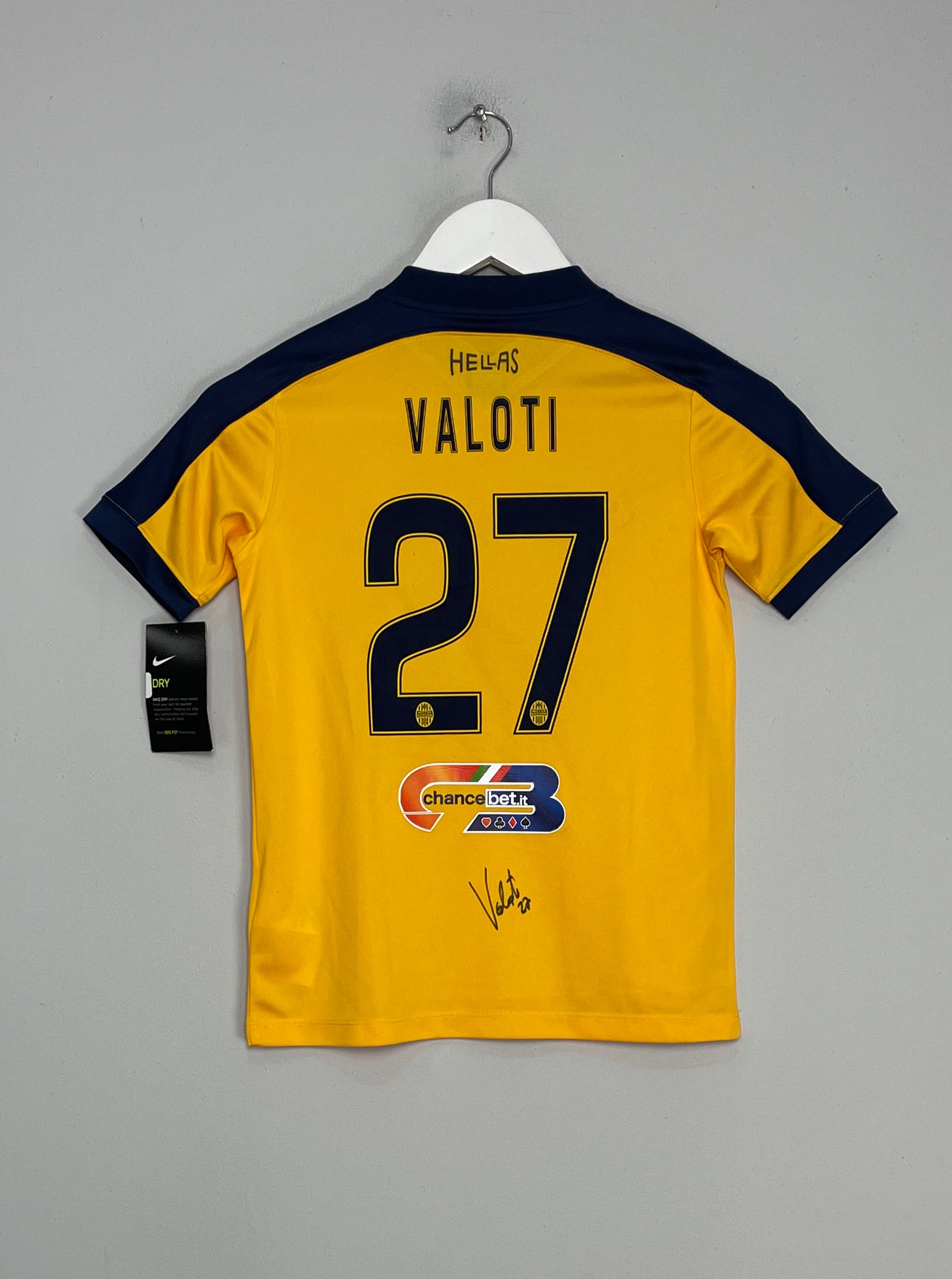 2017/18 HELLAS VERONA VALOTI #27 *SIGNED* BNWT AWAY SHIRT (S.KIDS) NIKE