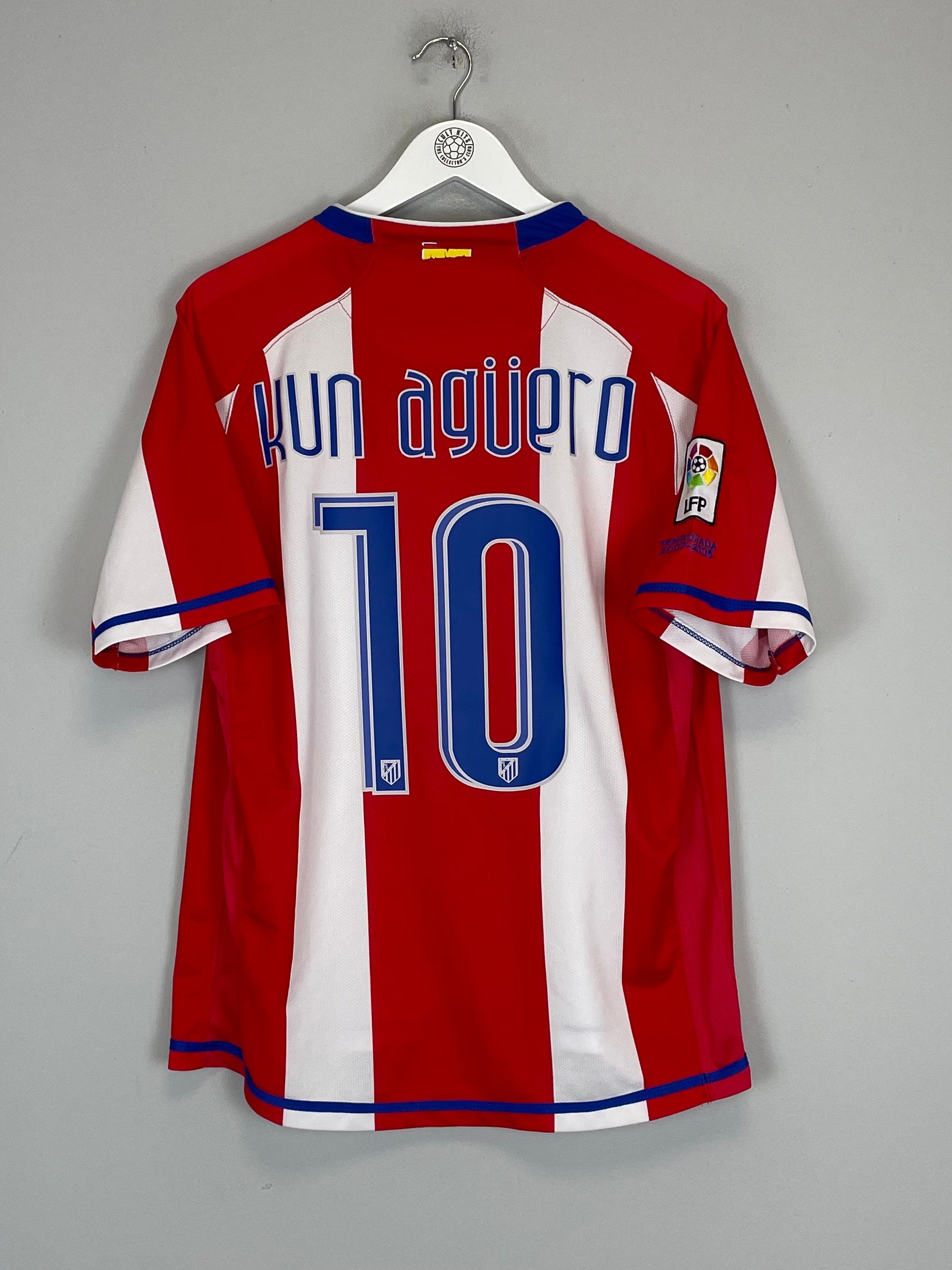 2007/08 ATLETICO MADRID KUN AGUERO #10 HOME SHIRT (M) NIKE