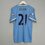 2013/14 MANCHESTER CITY SILVA #21 HOME SHIRT (M) NIKE