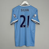 2013/14 MANCHESTER CITY SILVA #21 HOME SHIRT (M) NIKE