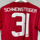 2016/17 MANCHESTER UNITED SCHWEINSTEIGER #31 HOME SHIRT (M) ADIDAS