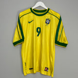 1998/00 BRAZIL RONALDO #9 HOME SHIRT (M) NIKE