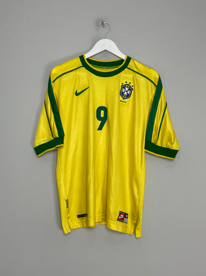 1998/00 BRAZIL RONALDO #9 HOME SHIRT (M) NIKE