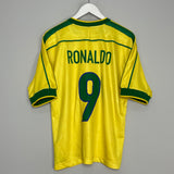 1998/00 BRAZIL RONALDO #9 HOME SHIRT (M) NIKE