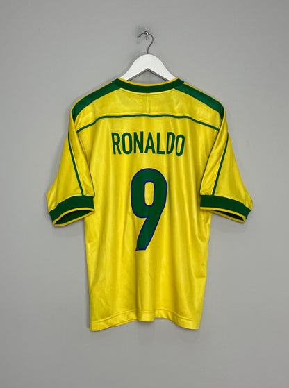 1998/00 BRAZIL RONALDO #9 HOME SHIRT (M) NIKE