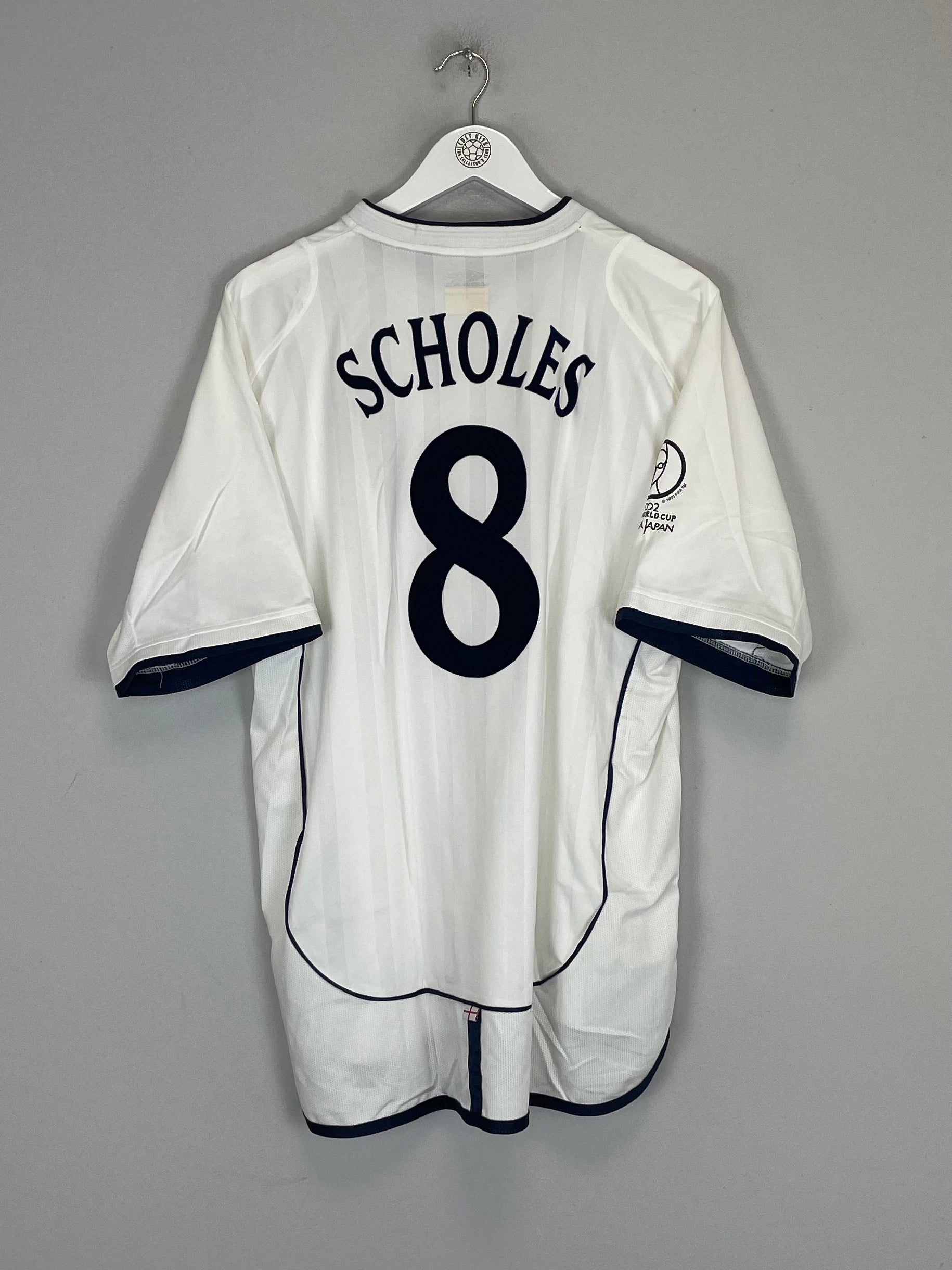 2002/03 ENGLAND SCHOLES #8 HOME SHIRT (XL) UMBRO