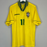 1994 BRAZIL ROMARIO #11 HOME SHIRT (L) UMBRO