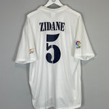 2001/02 REAL MADRID ZIDANE #5 *CENTENARY* HOME SHIRT (XL) ADIDAS