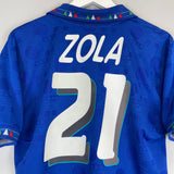 1994 ITALY ZOLA #21 HOME SHIRT (XL) DIADORA