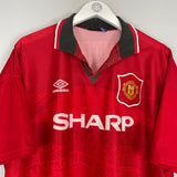 1994/96 MANCHESTER UNITED CANTONA #7 HOME SHIRT (XXL) UMBRO