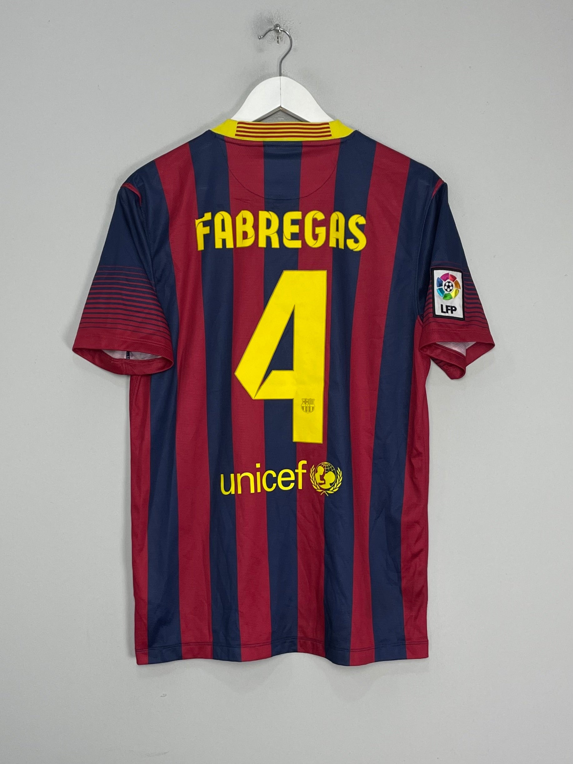 2013/14 BARCELONA FABREGAS #4 HOME SHIRT (M) NIKE