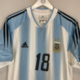 2004/05 ARGENTINA MESSI #18 HOME SHIRT (M) ADIDAS