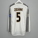 2003/04 REAL MADRID ZIDANE #5 L/S C/L HOME SHIRT (M) ADIDAS