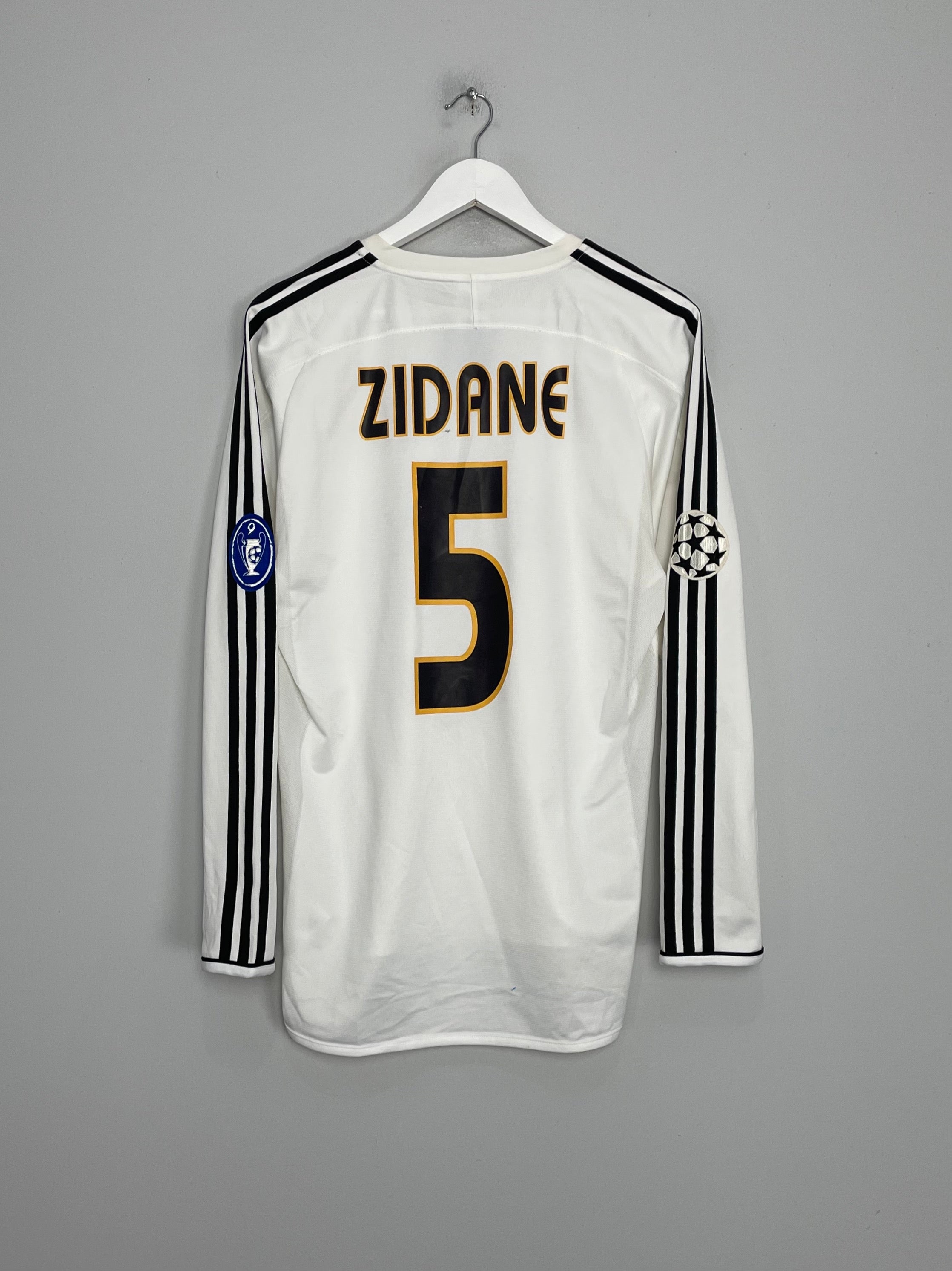 2003/04 REAL MADRID ZIDANE #5 L/S C/L HOME SHIRT (M) ADIDAS