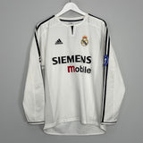 2003/04 REAL MADRID ZIDANE #5 L/S C/L HOME SHIRT (M) ADIDAS