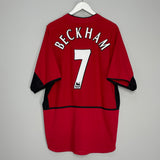 2002/04 MANCHESTER UNITED BECKHAM #7 HOME SHIRT (XXL) NIKE