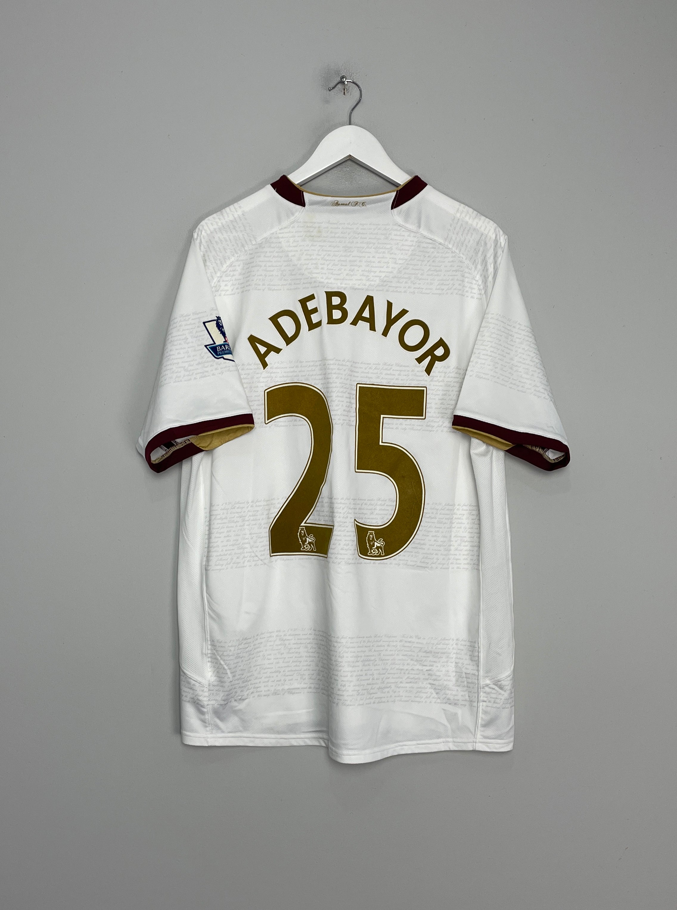 2007/08 ARSENAL ADEBAYOR #25 AWAY SHIRT (XL) NIKE