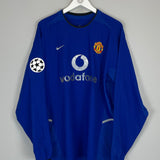 2002/03 MANCHESTER UNITED BECKHAM #7 C/L L/S AWAY SHIRT (XL) NIKE