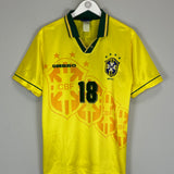 1994 BRAZIL RONALDINHO #18 HOME SHIRT (M) UMBRO