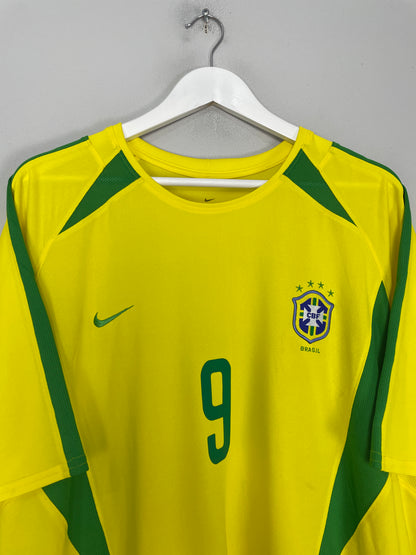 2002/04 BRAZIL RONALDO #9 HOME SHIRT (XL) NIKE