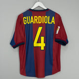 1998/00 BARCELONA GUARDIOLA #4 HOME SHIRT (M) NIKE