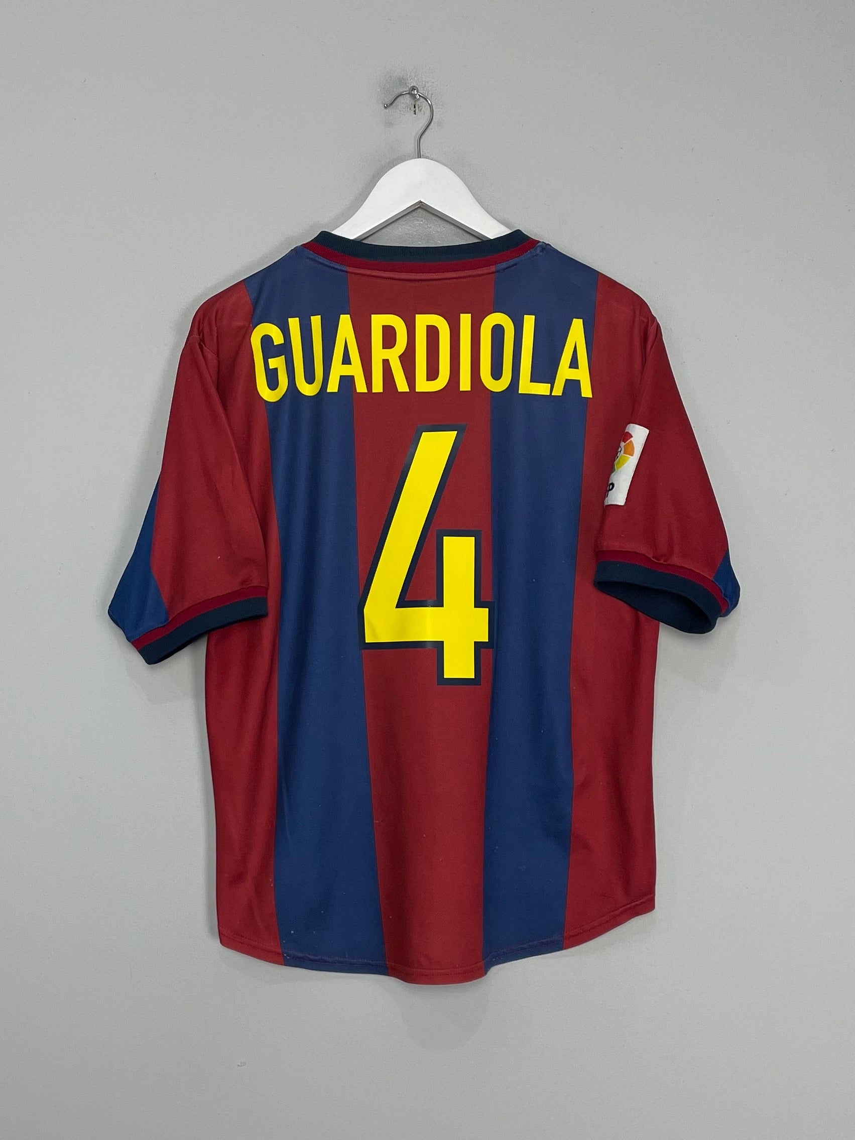 1998/00 BARCELONA GUARDIOLA #4 HOME SHIRT (M) NIKE