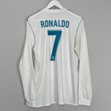 2017/18 REAL MADRID RONALDO #7 L/S HOME SHIRT (M) ADIDAS