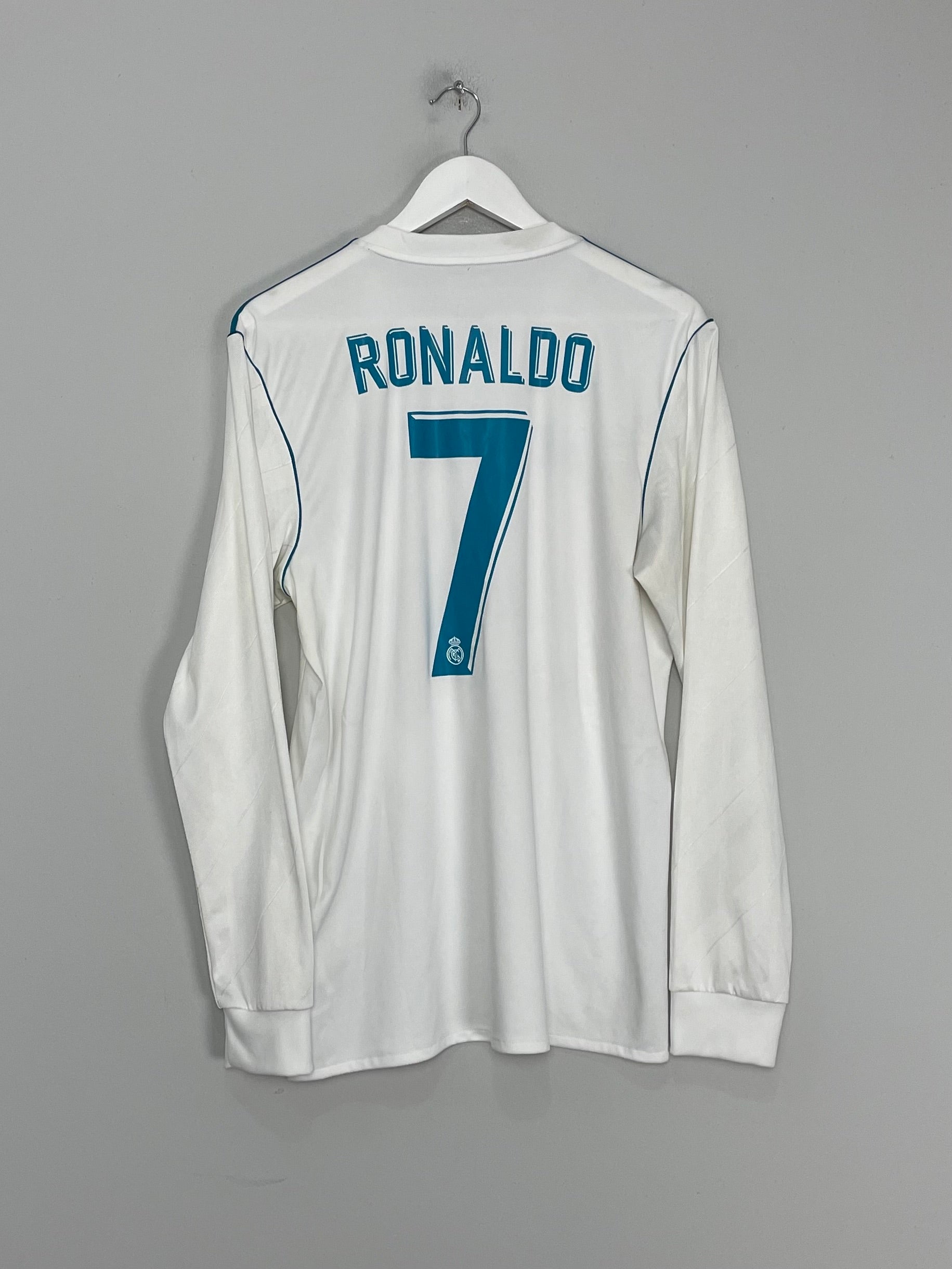 2017/18 REAL MADRID RONALDO #7 L/S HOME SHIRT (M) ADIDAS