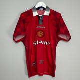 1996/98 MANCHESTER UNITED CANTONA #7 HOME SHIRT (M) UMBRO