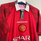 1996/97 MANCHESTER UNITED BECKHAM #10 HOME SHIRT (XL) UMBRO