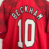 1996/97 MANCHESTER UNITED BECKHAM #10 HOME SHIRT (XL) UMBRO