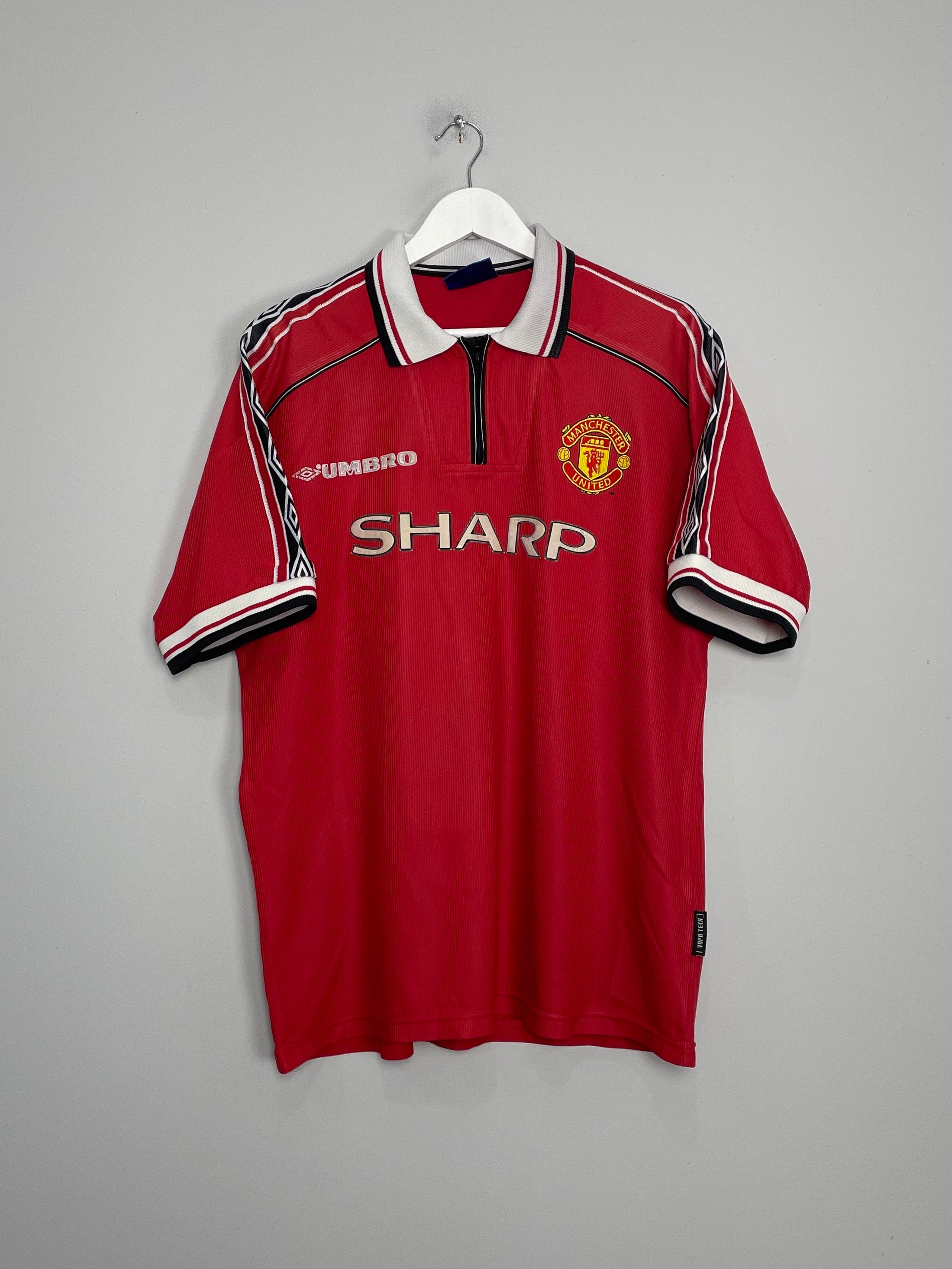 1998/00 MANCHESTER UNITED BIRMO #2 HOME SHIRT (XL) UMBRO