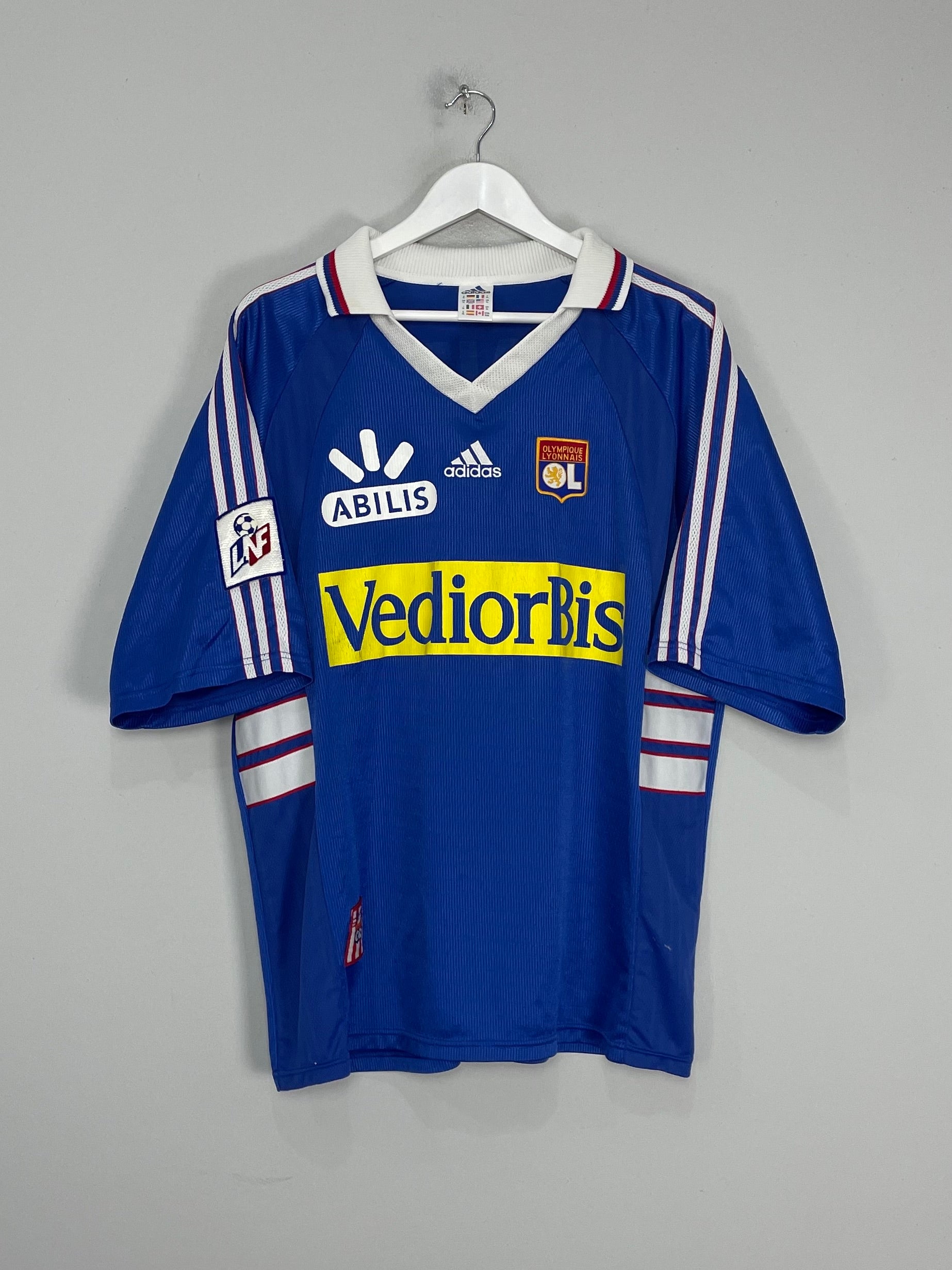 1998/99 LYON BRAIZAT #26 *MATCH ISSUE* AWAY SHIRT (XL) ADIDAS