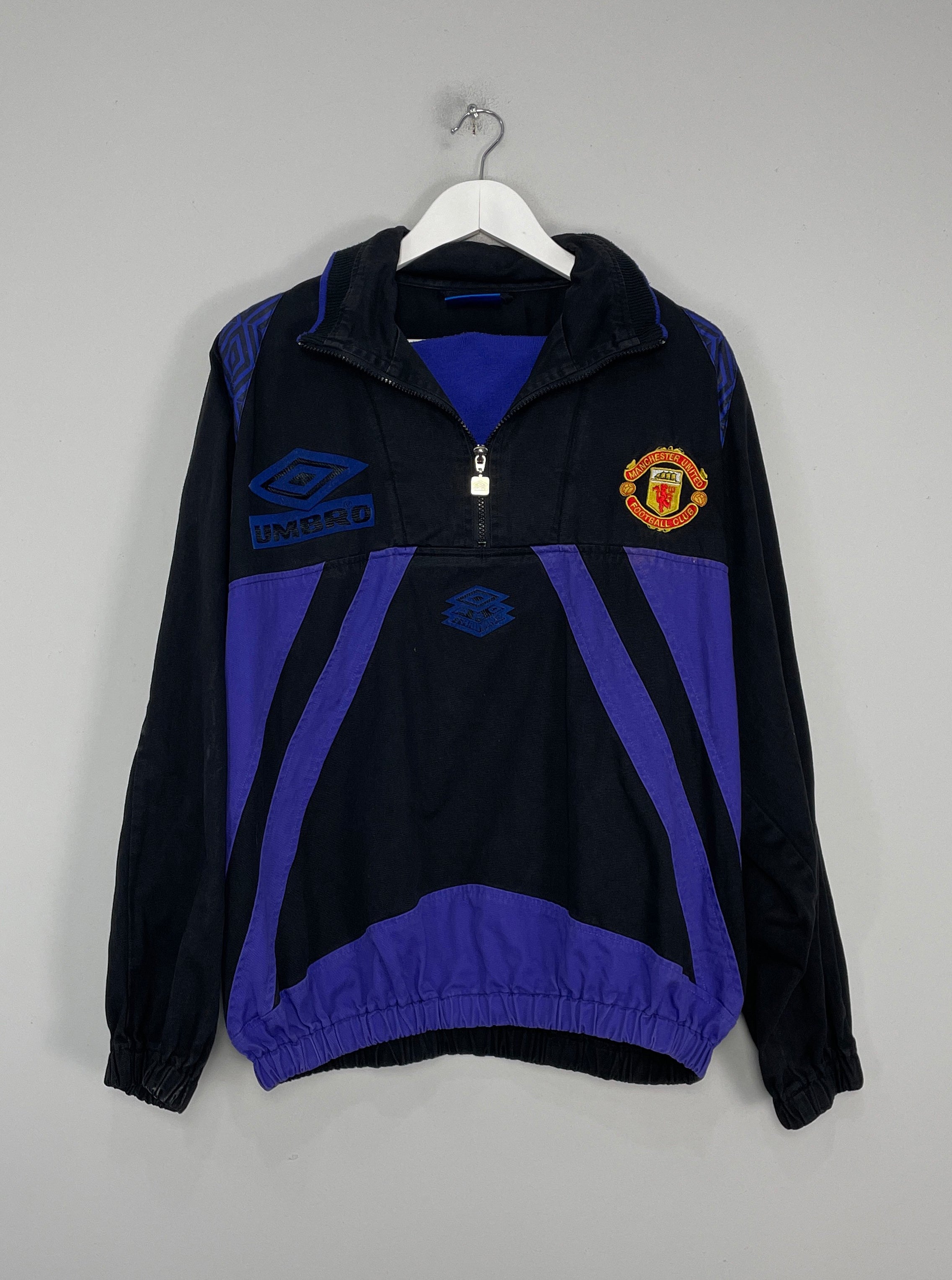 1996/97 MANCHESTER UNITED 1/4 ZIP DRILL TOP (XL) UMBRO PRO