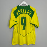 2004/06 BRAZIL RONALDO #9 HOME SHIRT (L) NIKE